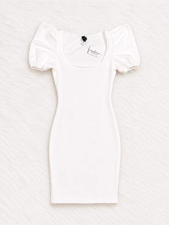 Windsor Dresses & Skirts - NWT Windsor White Puff Sleeve Bodycon Dress Medium | Bridal Shower Graduation